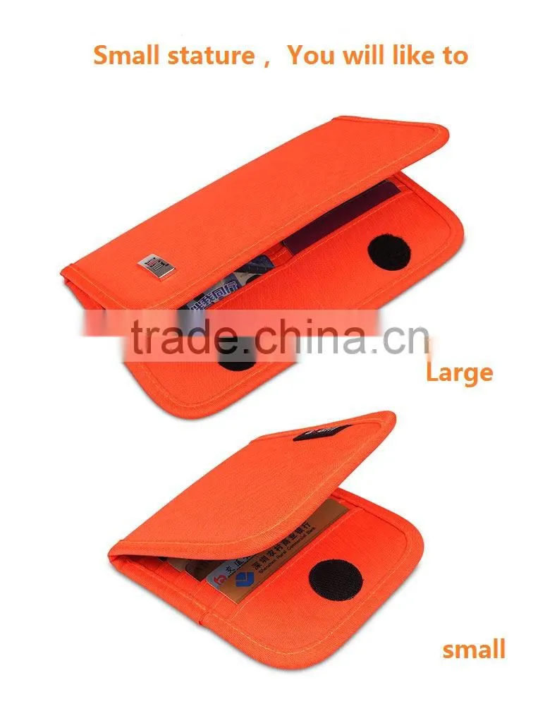 Nylon material orange custom card holder with protablet Card Wallet Wholesale