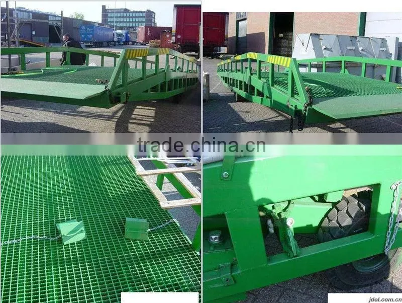 10T With adjustable supporting legs yard ramp, forklift ramp,container ramp for forklift
