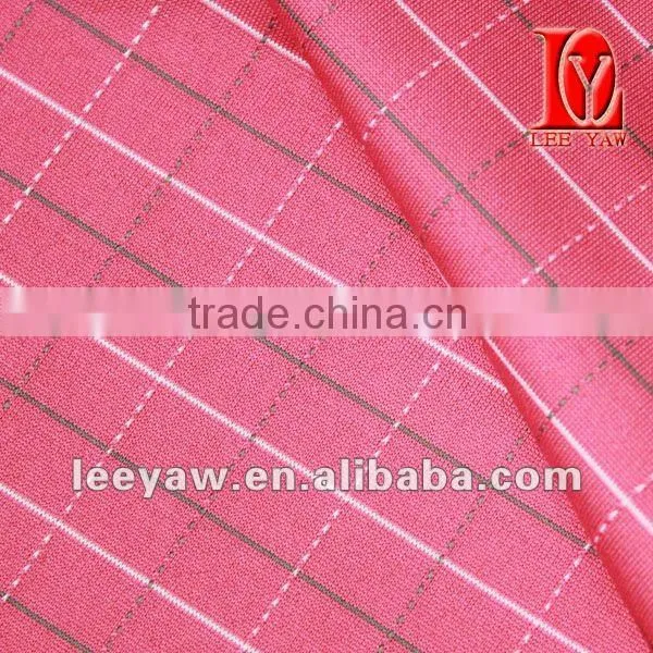 check jersey fabric made of 94% poly and 6% spandex yarn dyed manterials