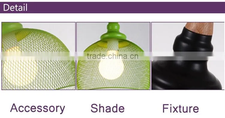 pendant light fixture with green color modern E14