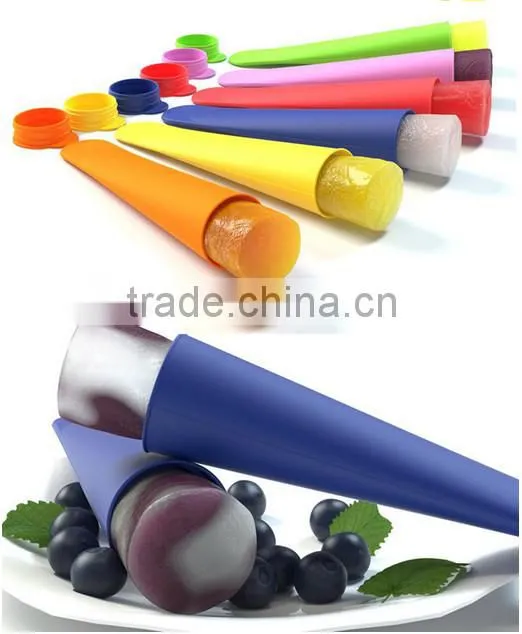 Colorful silicone ice pop mold maker Cone Shape Mold