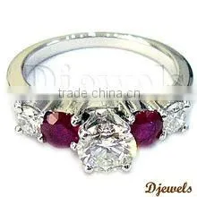 Ruby Engagement Rings, 14K White Gold Rings, Rings Jewelry
