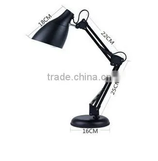 Adjustable Height Modern Bend Desk Lamp Metal In Black White And Red Finish Bedroom Living Room Table Lamp
