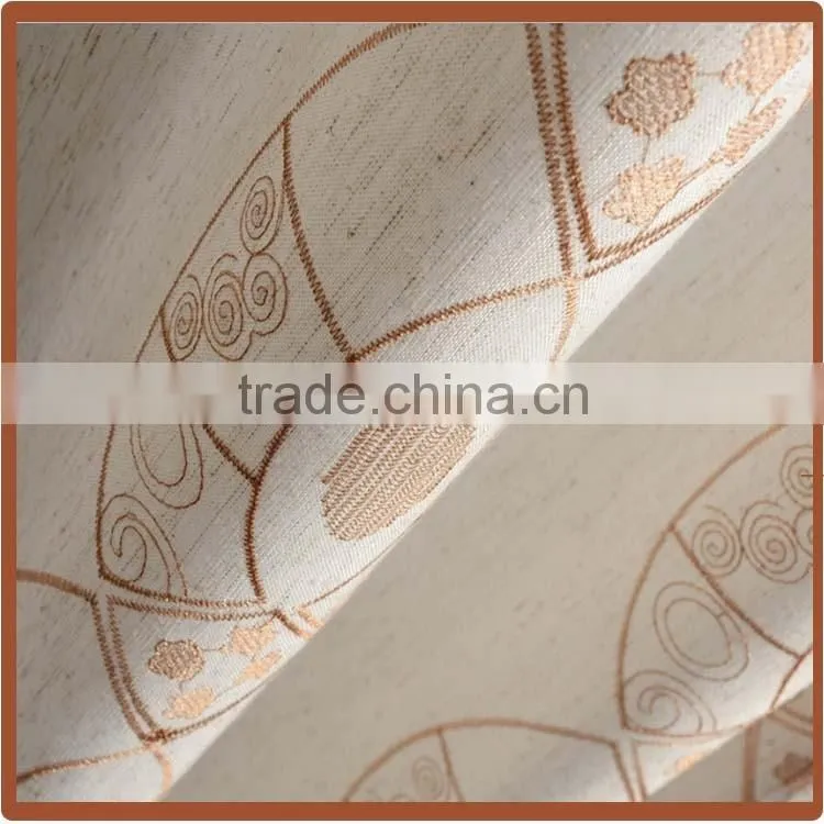 2016 hot sale Beautiful polycotton embroidery french window curtains fabric