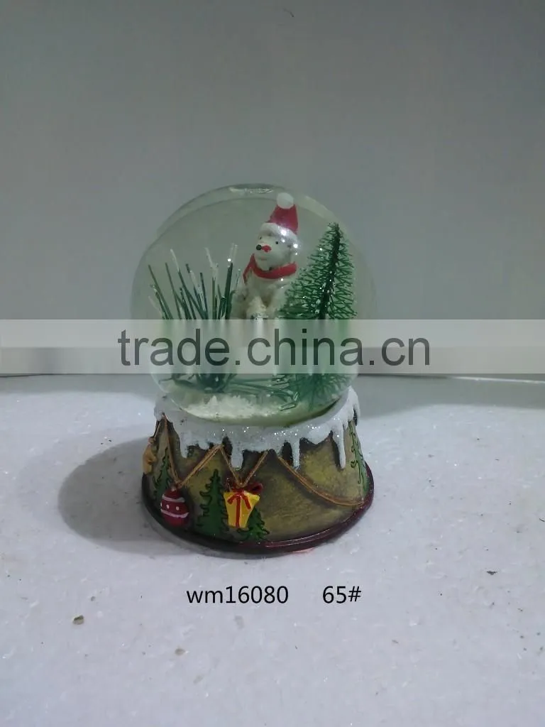 2016 hot sales Christmas snow globe water ball with LED light