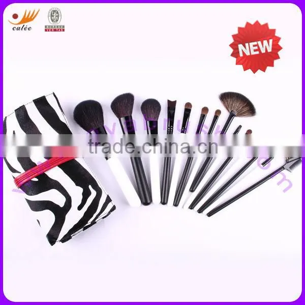 14pcs mix color zebra stripe make up brush set