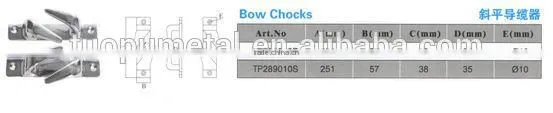 marine hardware/safety stainless steel bow chocks