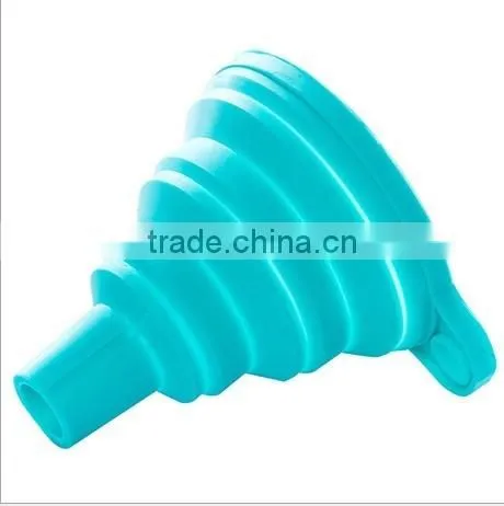 2016 hot sell easy storage collapsible silicone funnel