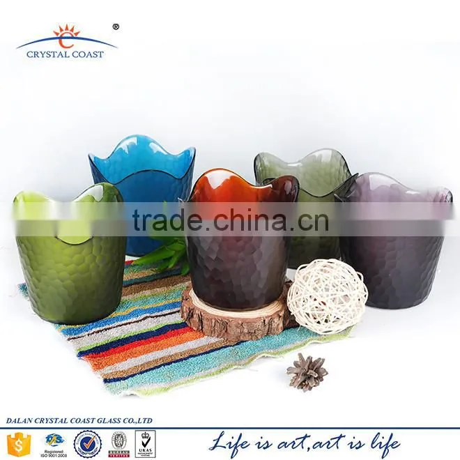 spray paint colored handblown indoor glass plant terrarium