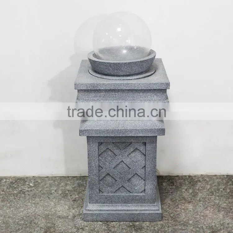 polyresin garden sculpture with light