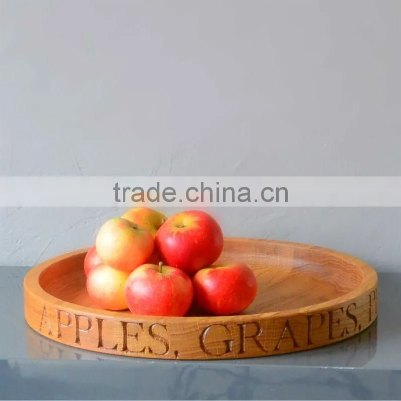 Rounded Wooden Tray Wooden Fruit Plate