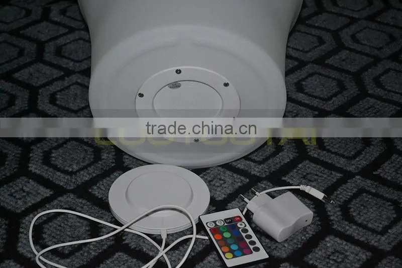 remote control battery operated Plastic illuminated led wine cooler/led wine ice bucket