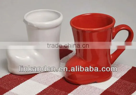 lovely boots shaped solid ceramic mug