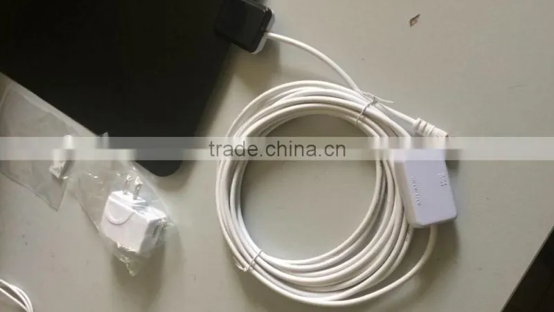 2015 Wholesale Amplified Indoor Digital TV Antenna Ultra-thin 50 Miles Range HD High Gain Flat Antenna Amplified TV Antenna