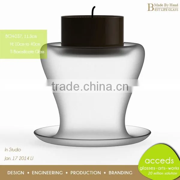 Small House Decorative Fancy Glass Round Candle Holder
