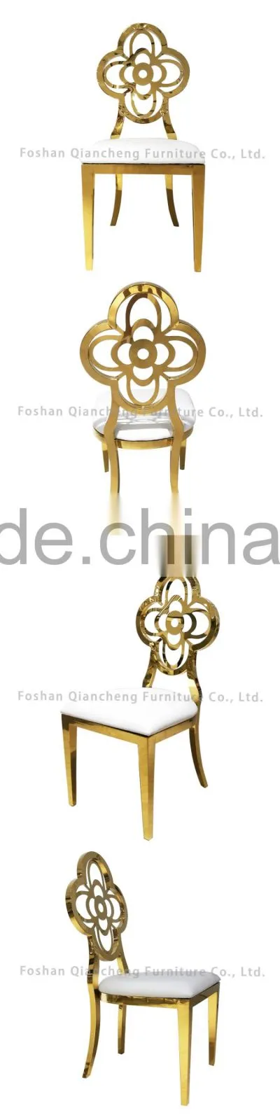 Golden royal flower sash wedding tiffany table chairs