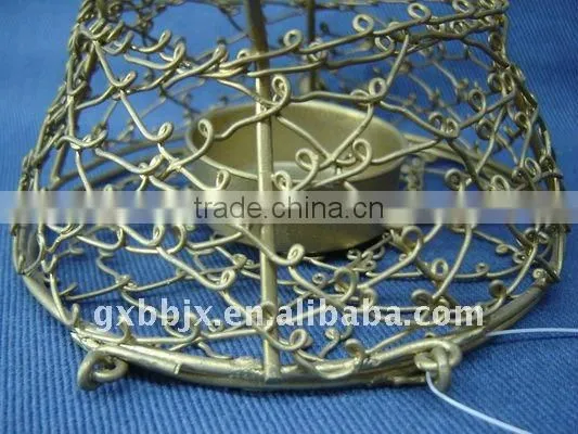 Gold wire pyramid decorative buddha candle holder craft