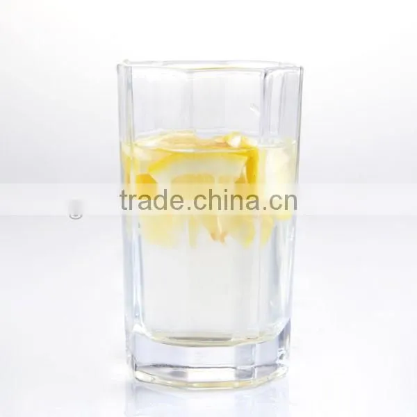 2016 new style high quality clear polygon water glass