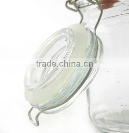 mini kitchen clear /transparent octagon shape glass spice jar with clamp lid