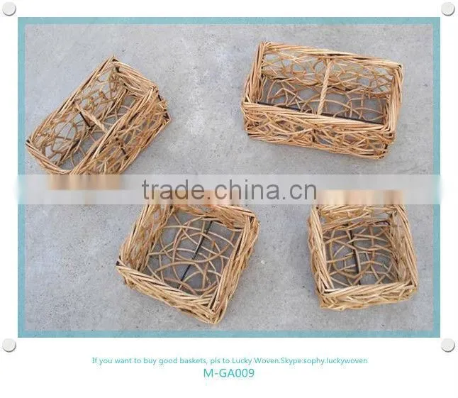 Wicker flowerpot for garden decoration & willow flower basket