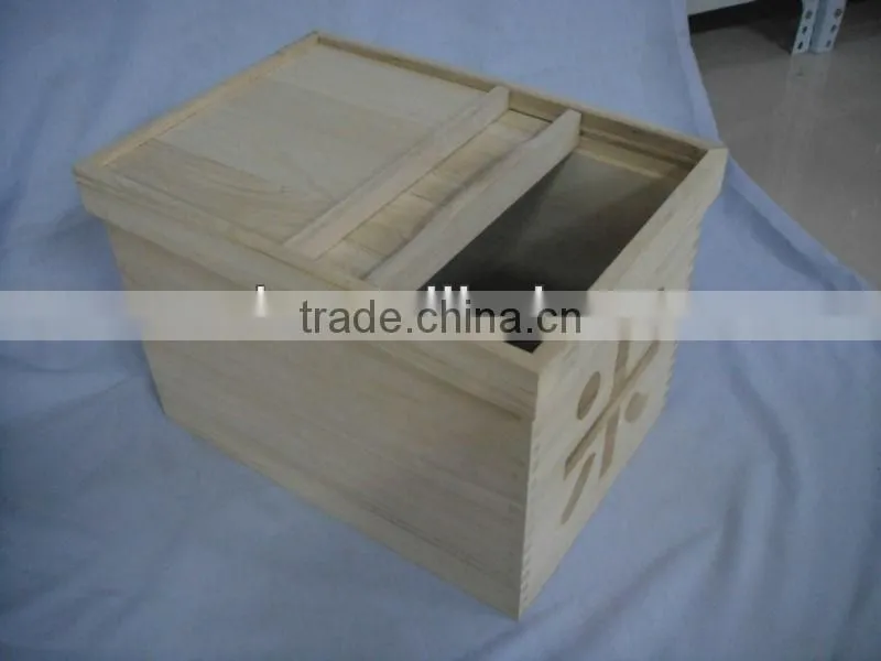 Environmental friendly wood grain rice storage box with sliding lid