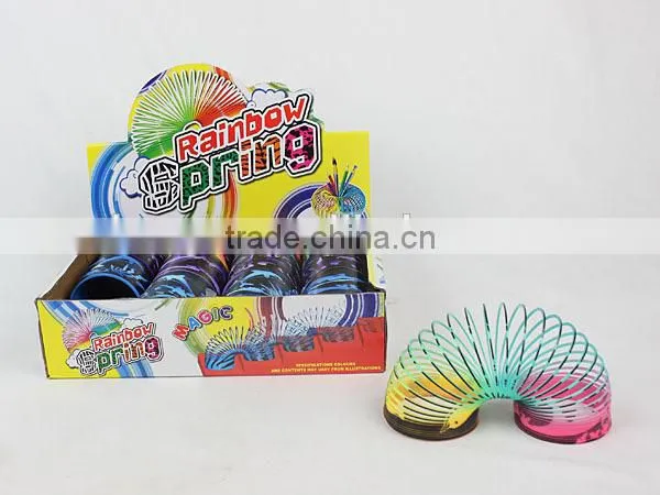 hot sale classic plastic rainbow spring with printed sea shell toys for kids/promotional gift raibow circle