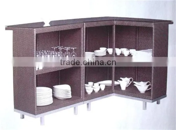 Rattan corner cabinet