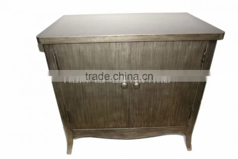 silvery wooden console table