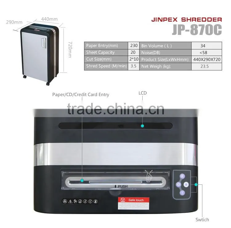 JP-870C office automation machines shredder GS 20sheets micro cut