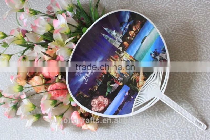 ECO-friendly pp paper fan with long handle