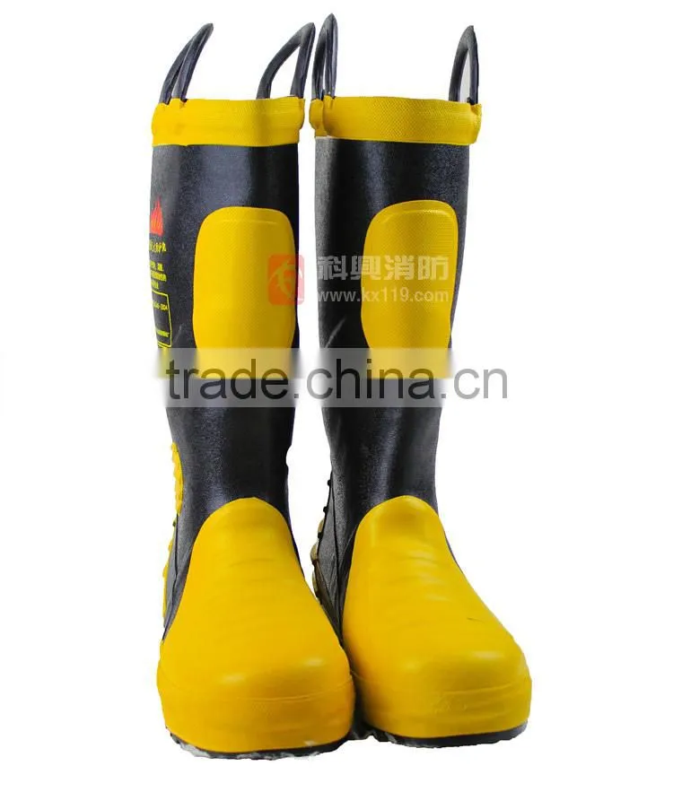 Factory direct sale 2015 New Design steel toe fire station fire safety boots