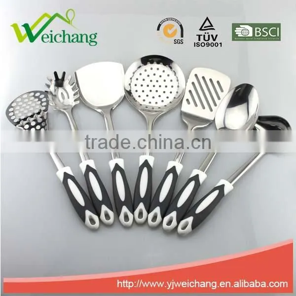 WCR127 Premium stainless steel utensils spoon Cooking Utensil Gadgets Set with TPR handle