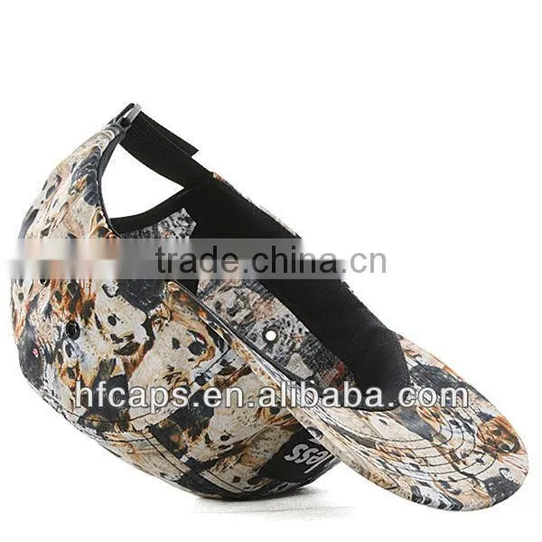 floral fabric with doggie custom adjustable blank 5 panel cap