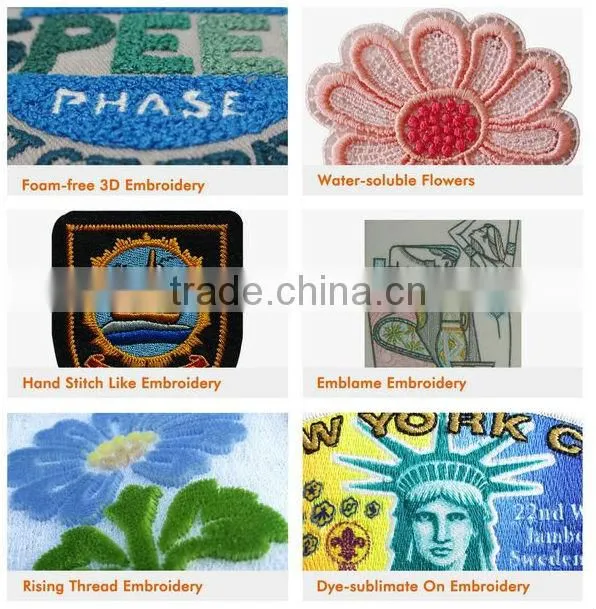 china cheap beautiful custom woven embroidery print patches label