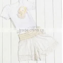 2017 Kids Stocks Cute baby Girl Summer Sleeveless2 Pcs Baby Clothes/ Clothing