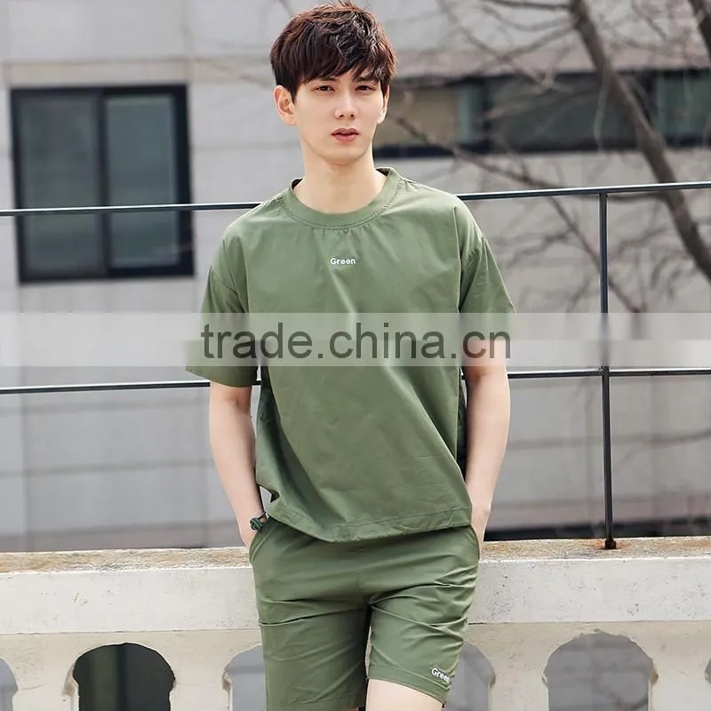 Men T-shirt summer apparel casual short suit uniform wholesale china 2016 new fashion 6 colors