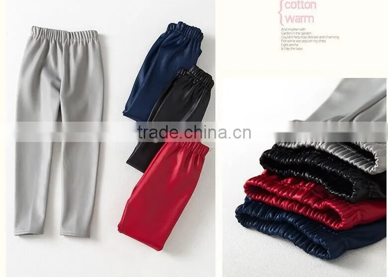 Wholesale Cheap Plain Mix Color Girls Winter Faux Leather Leggings