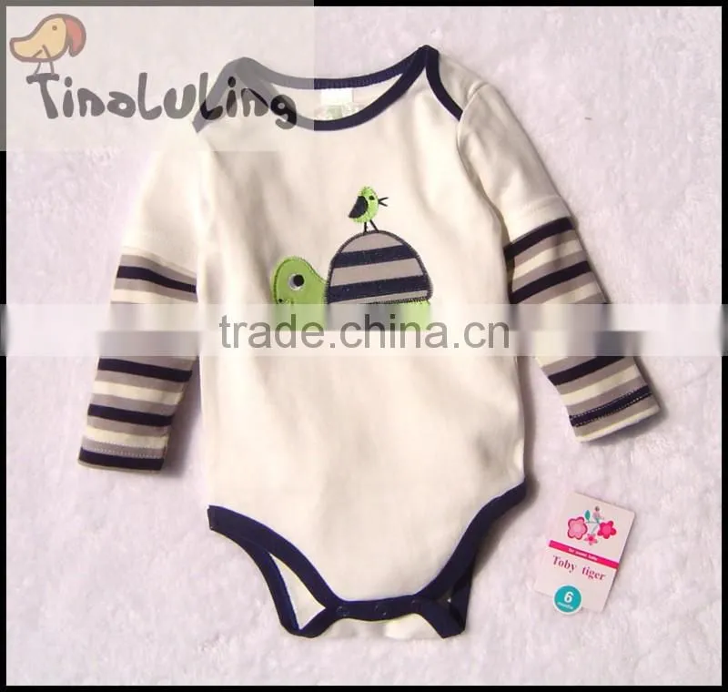 2015 new long sleeve baby rompers newborn cartoon animal baby bodysuits