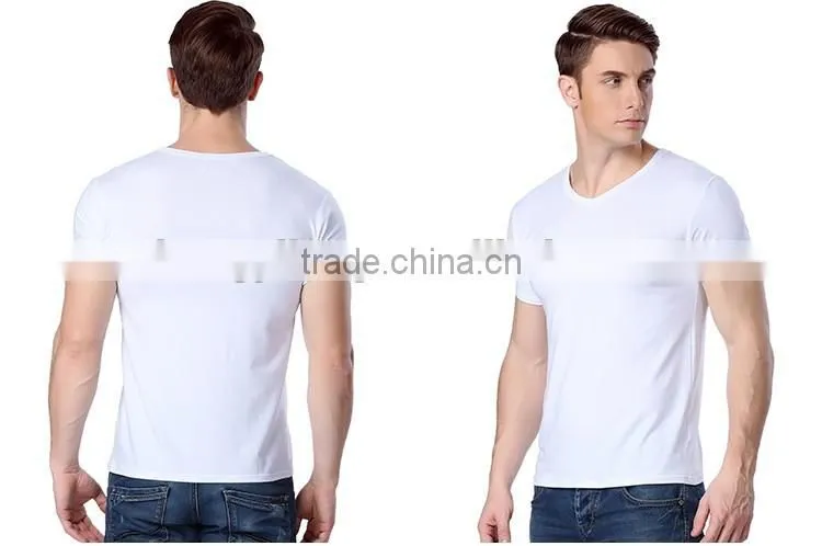 mens loose large size modal viscose bodybuilding tight fit dri fit V-neck t-shirts