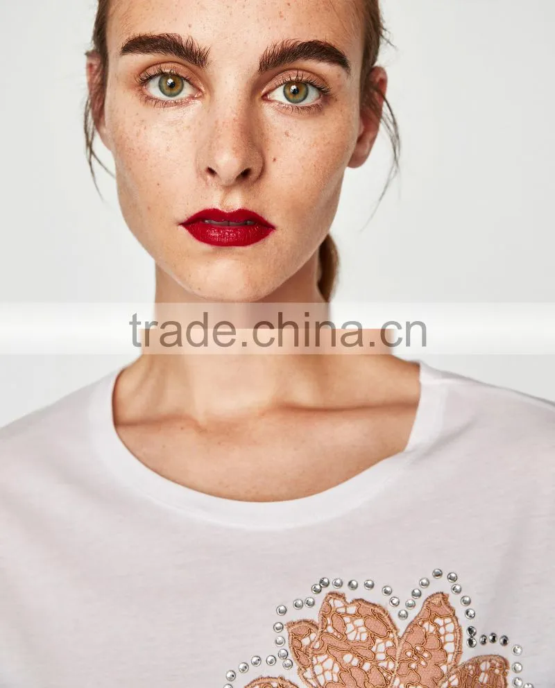 Guangzhou Shandao Factory OEM Customized New Design Hot Sale 160g 100% Cotton Short Sleeve O-Neck Girls Printed T Shirts