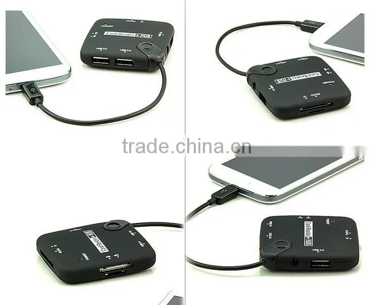 Manufacturers Wholesale Multi-function Mobile phone OTG Card Reader Combo HUB 7in-1 Multi-function Hub