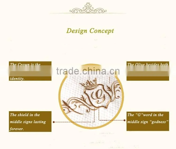 China factory wholesale white embroidery logo face hotel towel