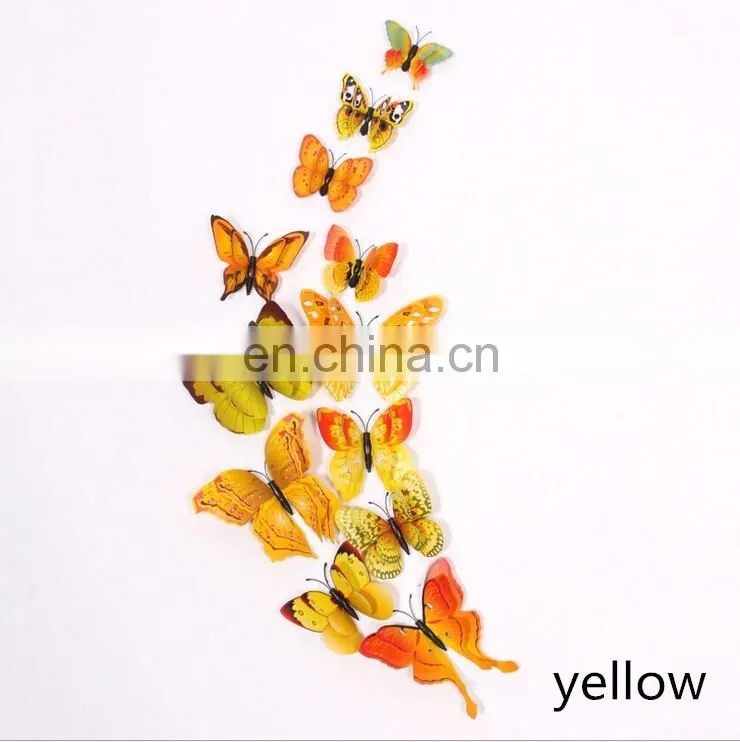 Wholesale High Quality 3D Double Butterfly PVC Wall Sticker Home Decoration