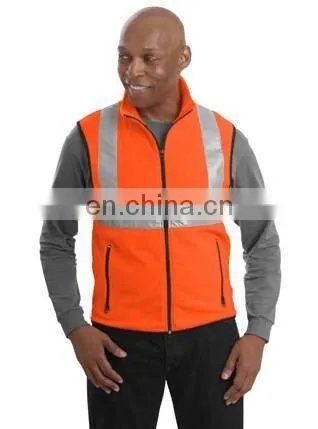 hot selling orange safety durable vest ,refelctive vest with front zipper closure