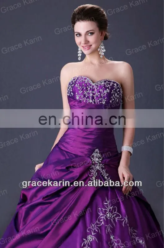 2015 Purple Grace karin sweetheart Quinceanera Dresses Strapless high quality and cheap CL2515