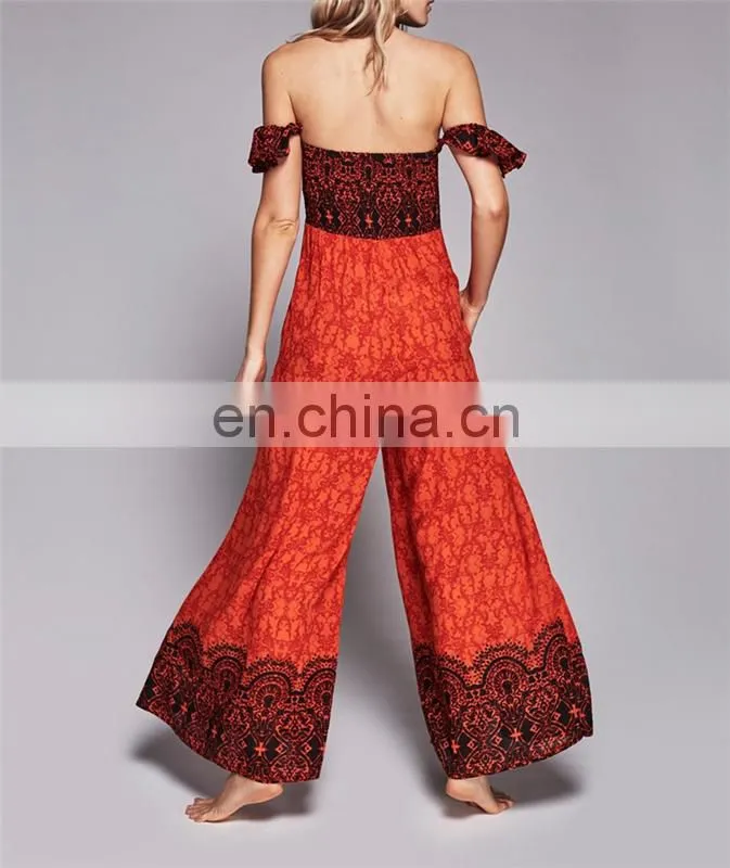 Sexy Off-shoulder Jumpsuit 2013 Sex Jumpsuit African Pattern Onesie Jumpsuit