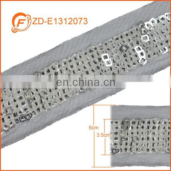 sewn on black garment sequin lace trim