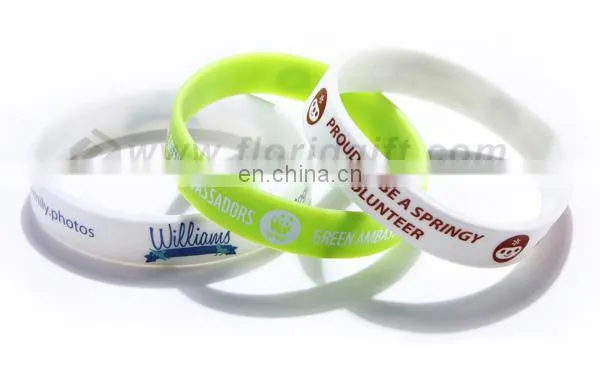 Beautiful and exquisite printed silicone bracelet/ cheapest custom silicon bracelet