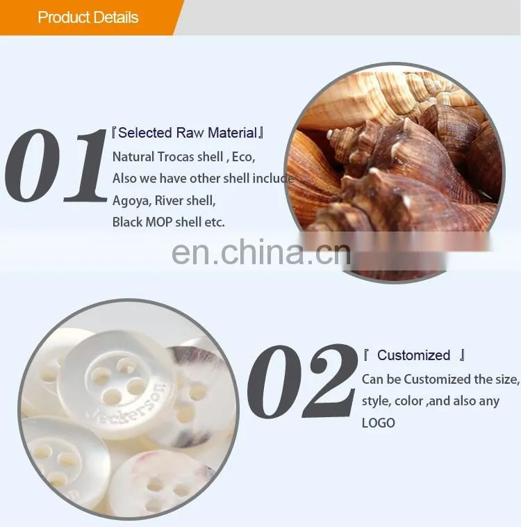 Quality Trocas Shell Button with Customized Logo BN80052