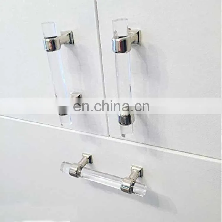5" Lucite Acrylic Modern Cabinet Handle Pull Furniture Door T Bar Knobs and Pull Handles Golden ,acrylic handle